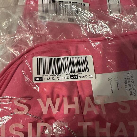 Y2K Victoria’s Secret PINK Bling Foldover Flare Leggings - Picture 2 of 4